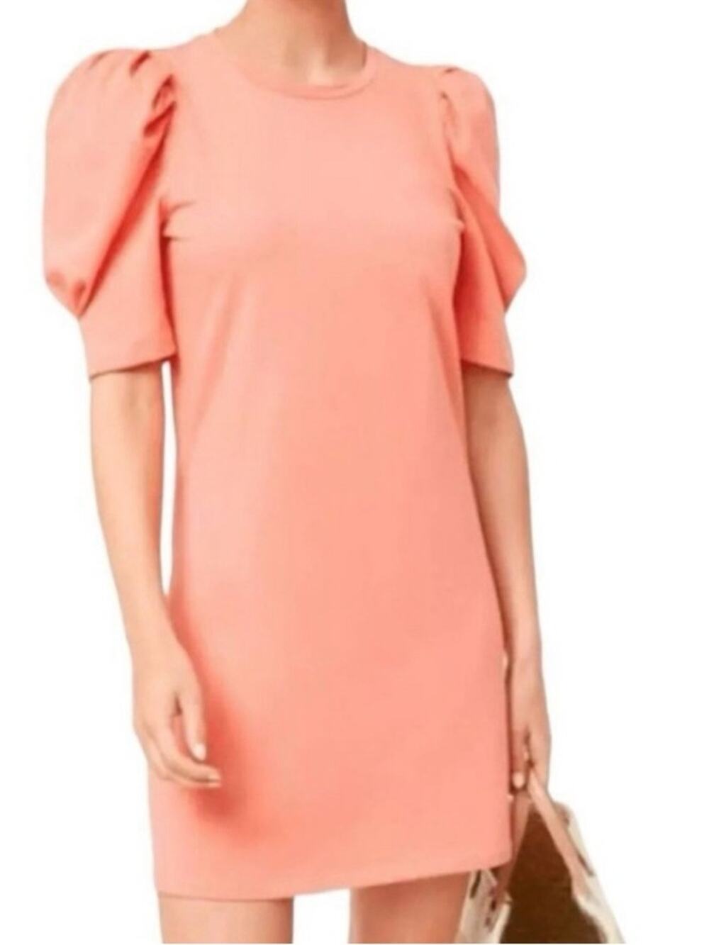 Pomander Place Tuckernuck Women's Puff Sleeve Shift Dress Coral Orange small